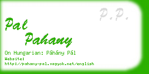 pal pahany business card
