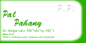 pal pahany business card